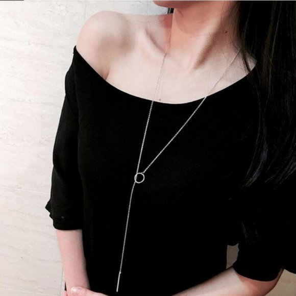 NEW 925 Sterling Silver Toggle Bar Circle Neclace - Picture 2 of 5